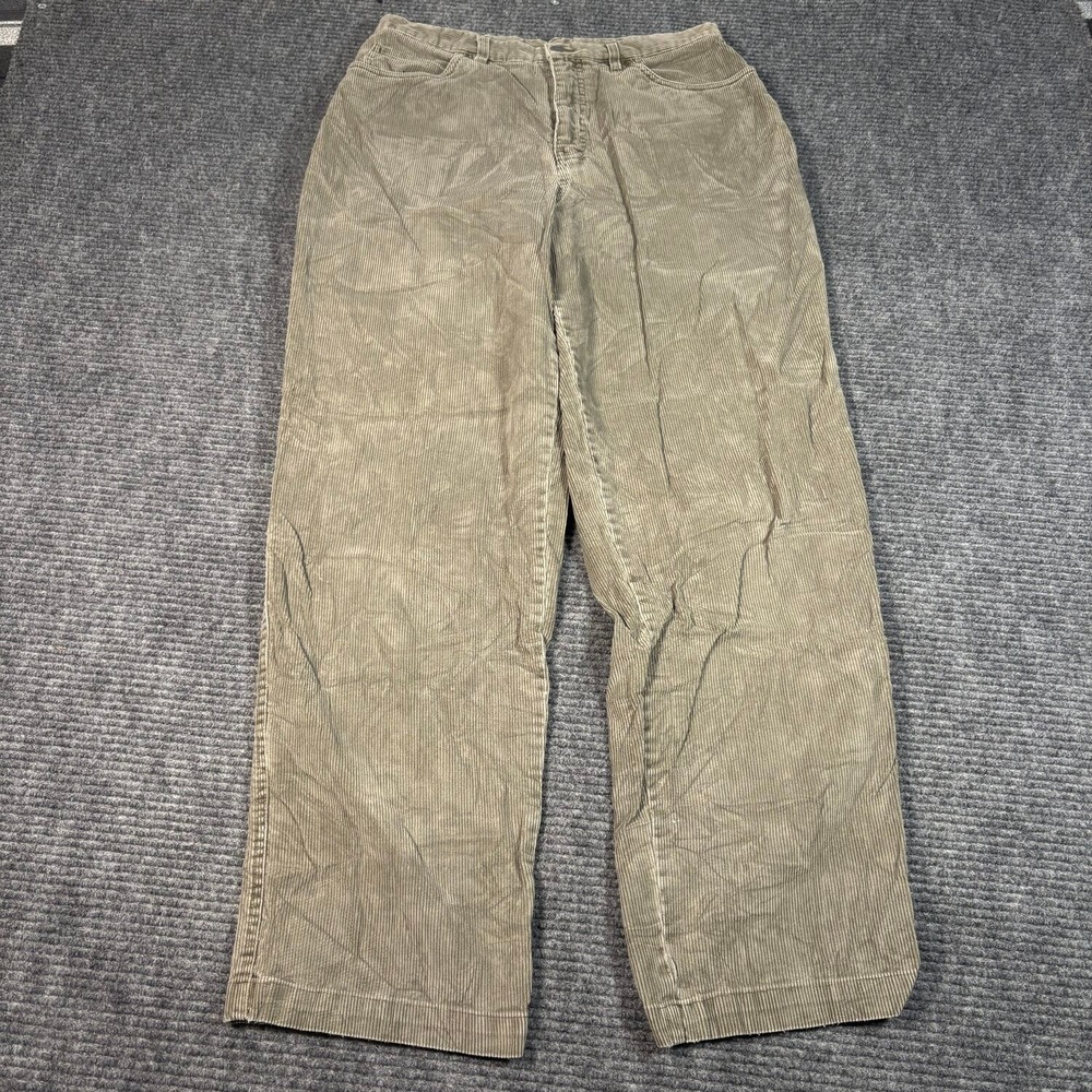 Relativity Corduroy Carpenter Pants Womens 12 Green Excellent Utility Straight